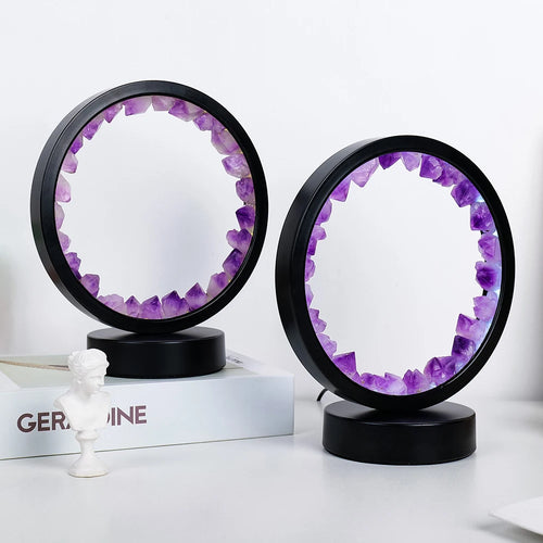 Lampe Cristal Naturel Rechargeable — Quartz & Améthyste