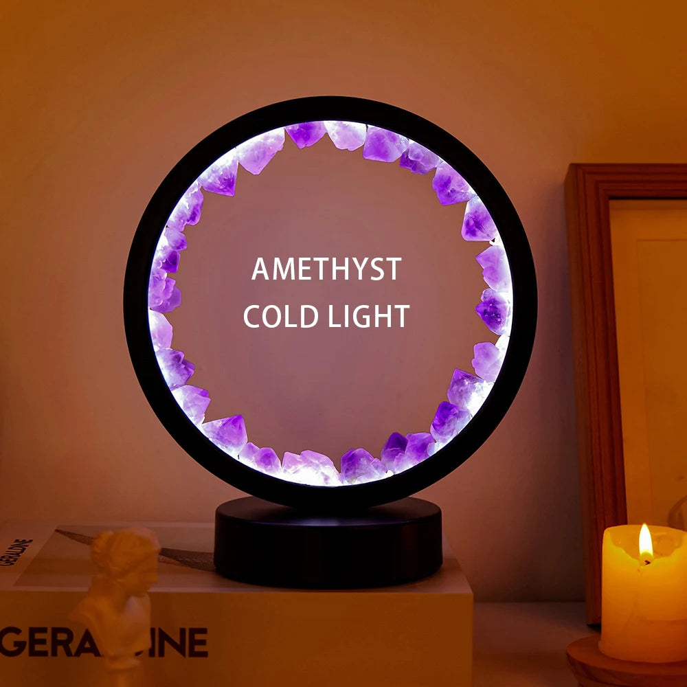 Lampe Cristal Naturel Rechargeable — Quartz & Améthyste