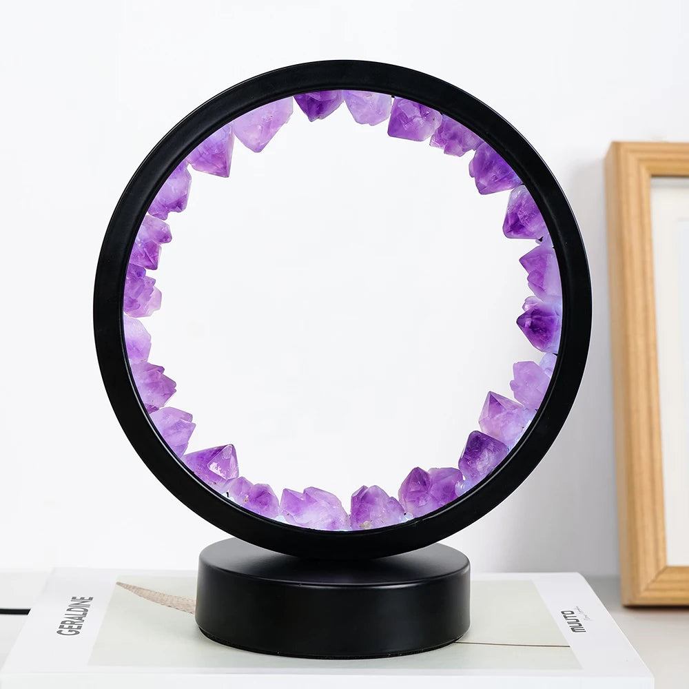 Lampe Cristal Naturel Rechargeable — Quartz & Améthyste