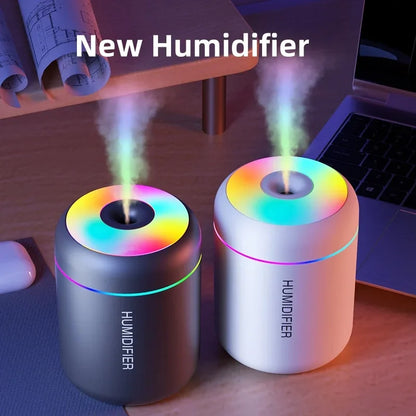 Mini Humidificateur d'Air Portable | Veilleuse LED Colorée & Brume Ultrasonique Silencieuse