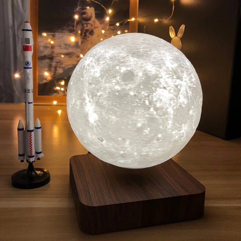 Lampe Lune Lévitante Magnétique 3D – Veilleuse LED Flottante | Glow