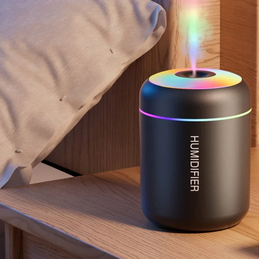 Mini Humidificateur d'Air Portable | Veilleuse LED Colorée & Brume Ultrasonique Silencieuse