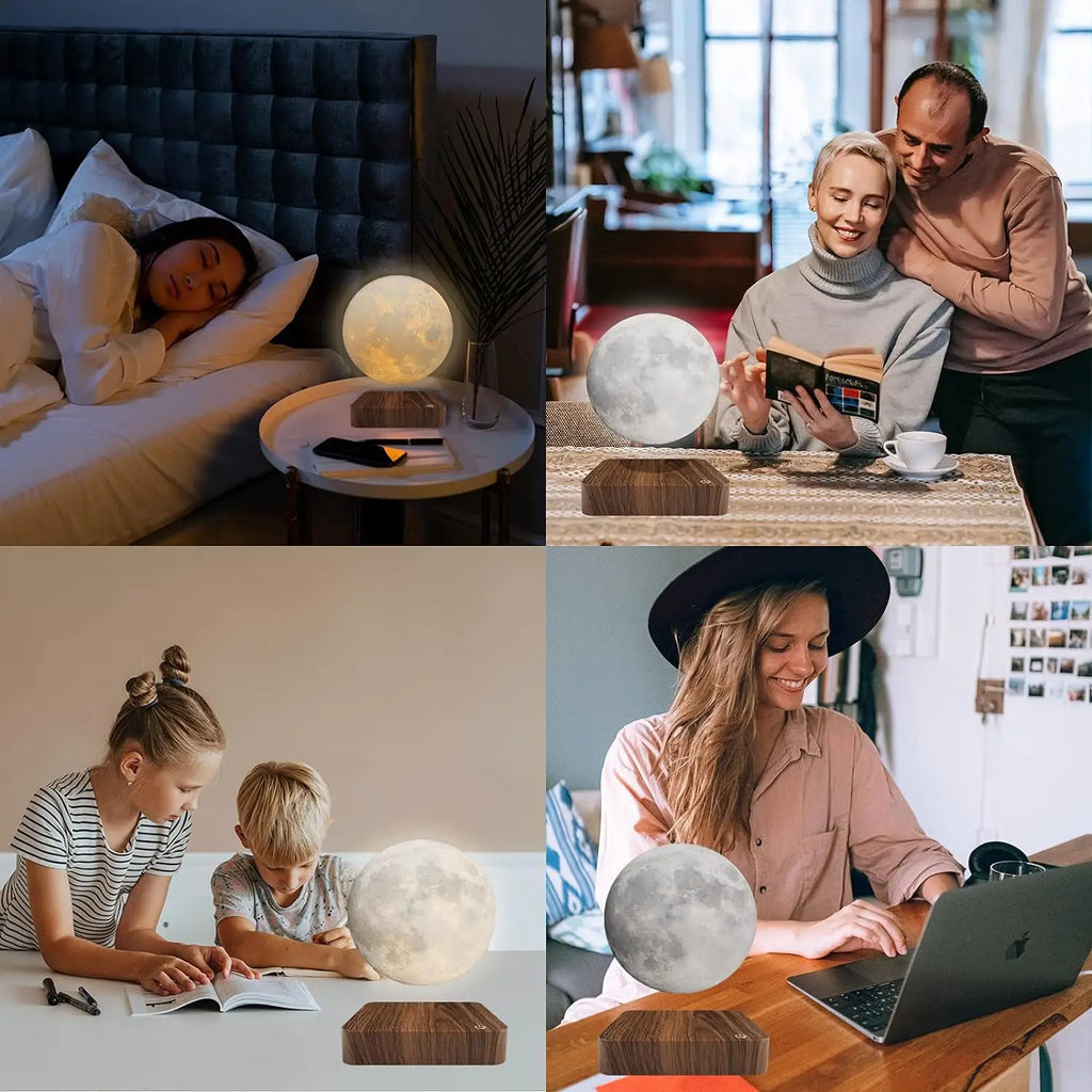 Lampe Lune Lévitante Magnétique 3D – Veilleuse LED Flottante | Glow