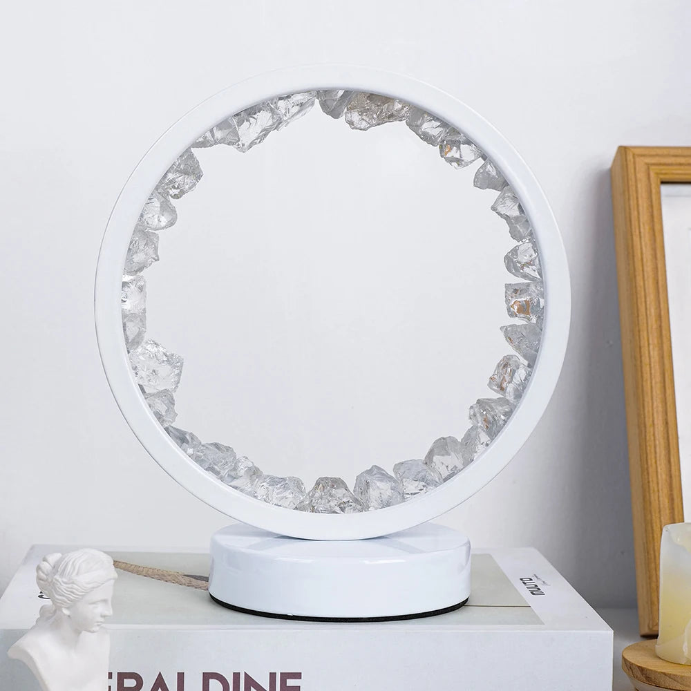 Lampe Cristal Naturel Rechargeable — Quartz & Améthyste