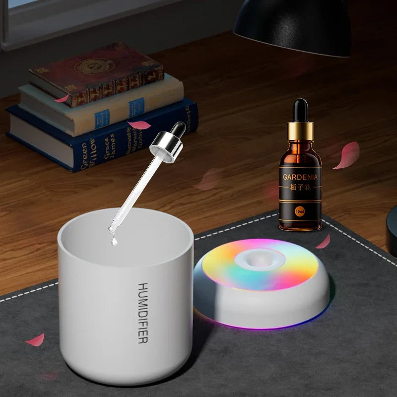 Mini Humidificateur d'Air Portable | Veilleuse LED Colorée & Brume Ultrasonique Silencieuse