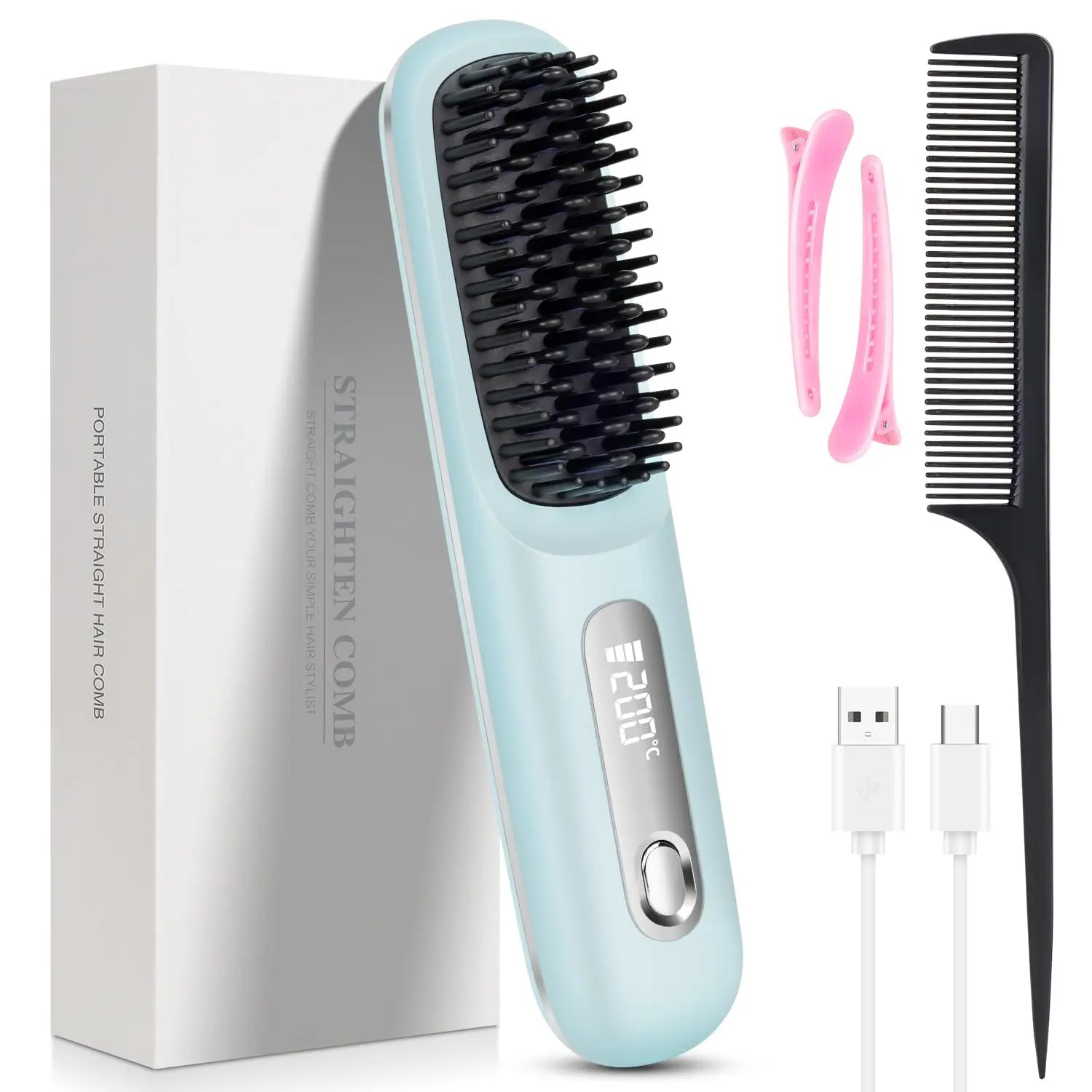 Brosse Lissante Portable Sans Fil - Glow