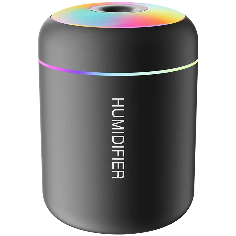 Mini Humidificateur d'Air Portable | Veilleuse LED Colorée & Brume Ultrasonique Silencieuse