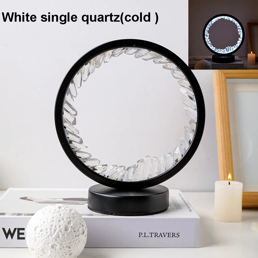 Lampe Cristal Naturel Rechargeable — Quartz & Améthyste