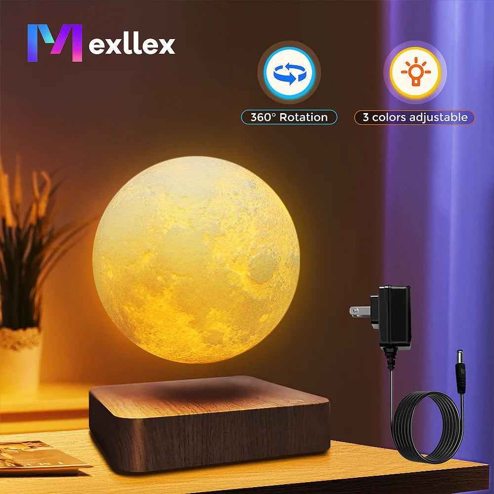 Lampe Lune Lévitante Magnétique 3D – Veilleuse LED Flottante | Glow