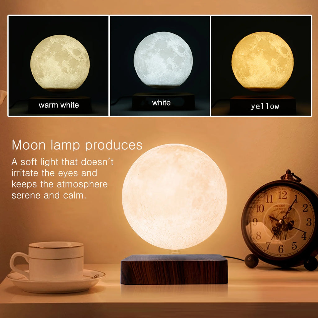 Lampe Lune Lévitante Magnétique 3D – Veilleuse LED Flottante | Glow