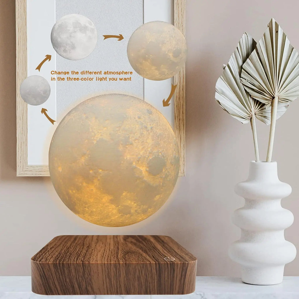Lampe Lune Lévitante Magnétique 3D – Veilleuse LED Flottante | Glow